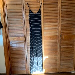 Black and white striped maxi dress